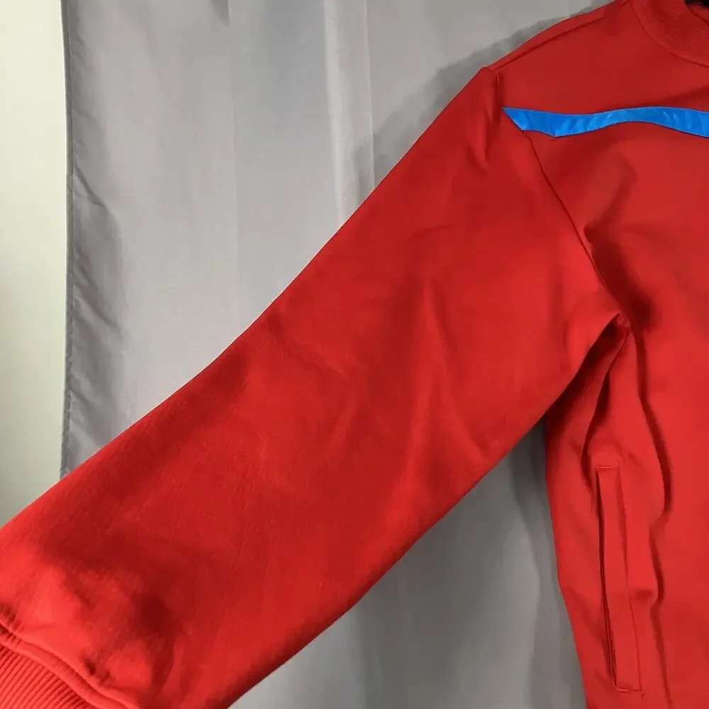 Under Armour Jacket Mens XL Red‎ Blue Full Zip Track Fleece Lined 1243201